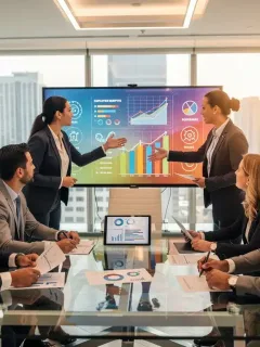 Professionals analyzing 2026 employer benefit changes data in a modern office, planning for the future.