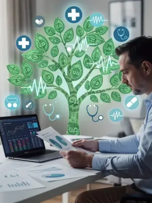 Person analyzing 2026 HSA contribution limits on laptop