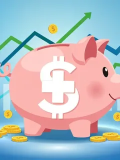 Illustration of a piggy bank with medical cross and dollar sign, representing 2026 HSA benefits and investment growth.