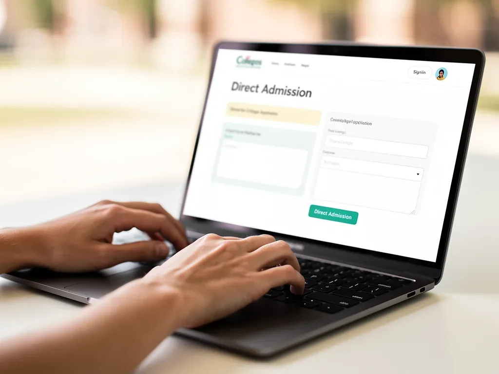 Student simplifying college application with direct admissions process.