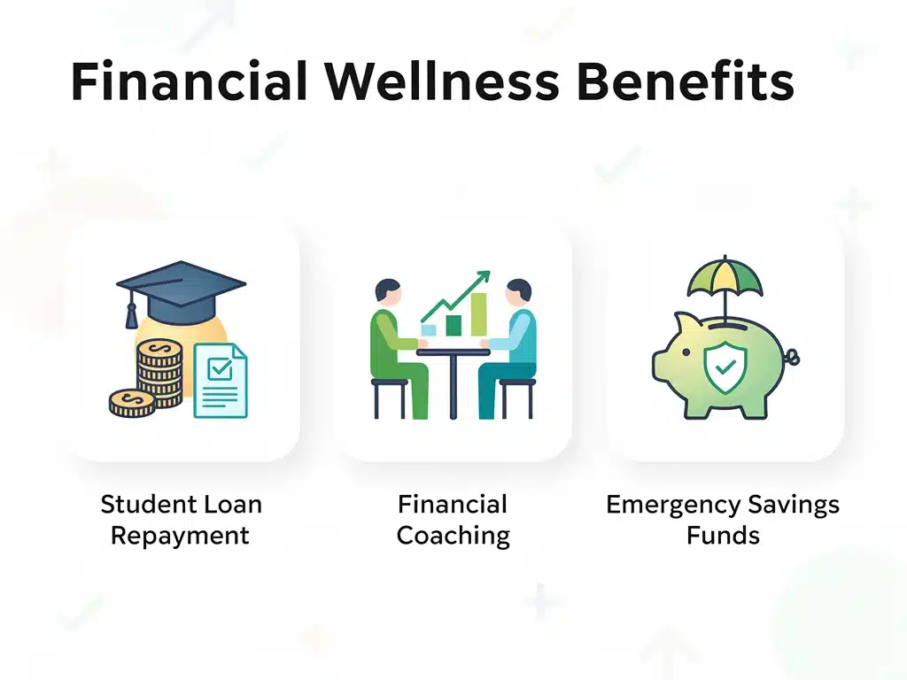 Infographic showing key underutilized financial wellness benefits.